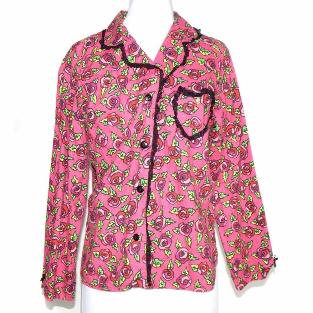 5/$25. Vintage Betsey Johnson Intimates long sleeve pajama shirt Women’s Small